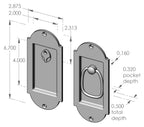 Arch Privacy Pocket Door Set (CS-FP-A401IML-PR) — dibujo de especificaciones y dimensiones