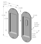 Arch Patio Function Pocket Door Set (CS-FP-A402ML-PF) — dibujo de especificaciones y dimensiones