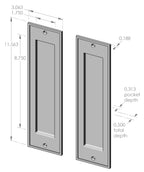 Bandbox Passage Pocket Door Set (CS-FP1516IML) — dibujo de especificaciones y dimensiones