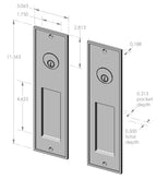 Bandbox Double Cylinder Locking Pocket Door Set (CS-FP1516ML-DC) — dibujo de especificaciones y dimensiones