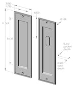 Bandbox Patio Function Pocket Door Set (CS-FP1516ML-PF) — dibujo de especificaciones y dimensiones