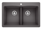 Blanco Diamond Equal Double Dual Mount — Tarja de Silgranit