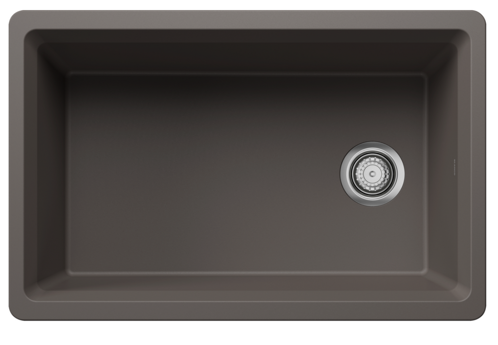 Blanco Inteos 30″ Workstation — Tarja de Silgranit en acabado Volcano Gray
