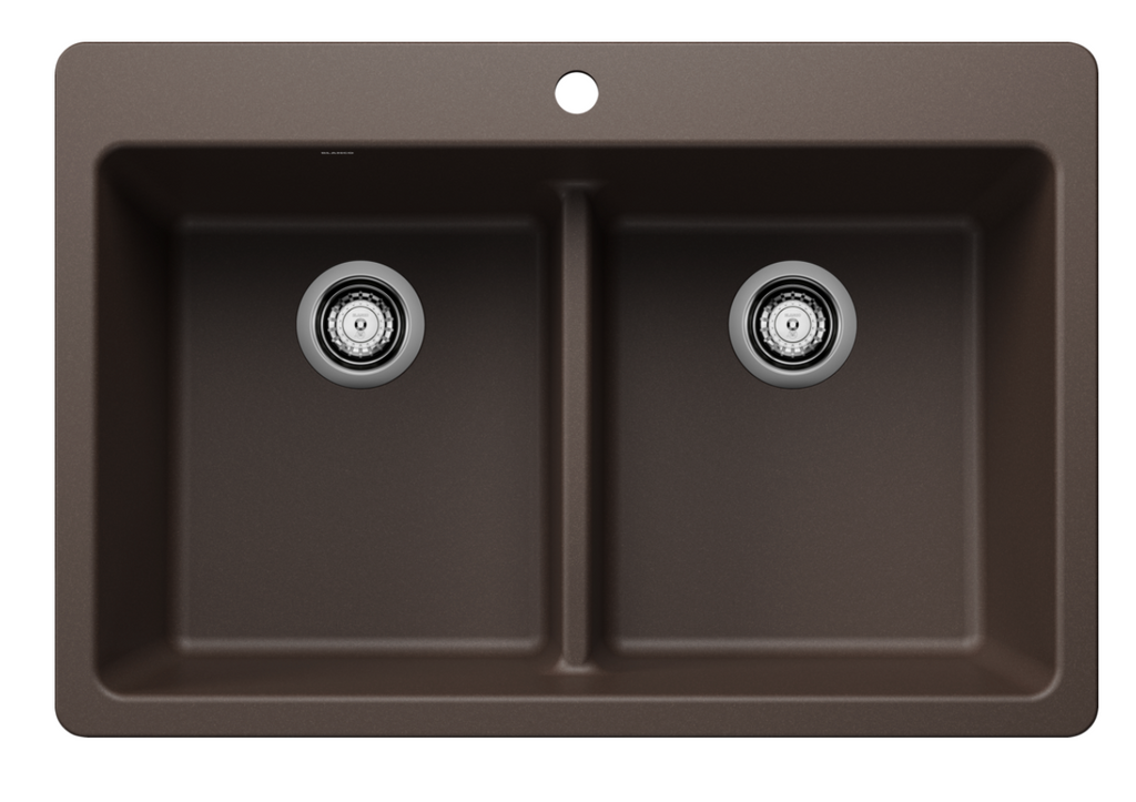 Blanco Liven 33" Equal Double Low Divide Dual Mount — Tarja de Silgranit