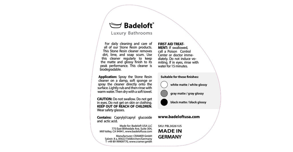 Badeloft Limpiador en Spray para Resina de Piedra CL-01