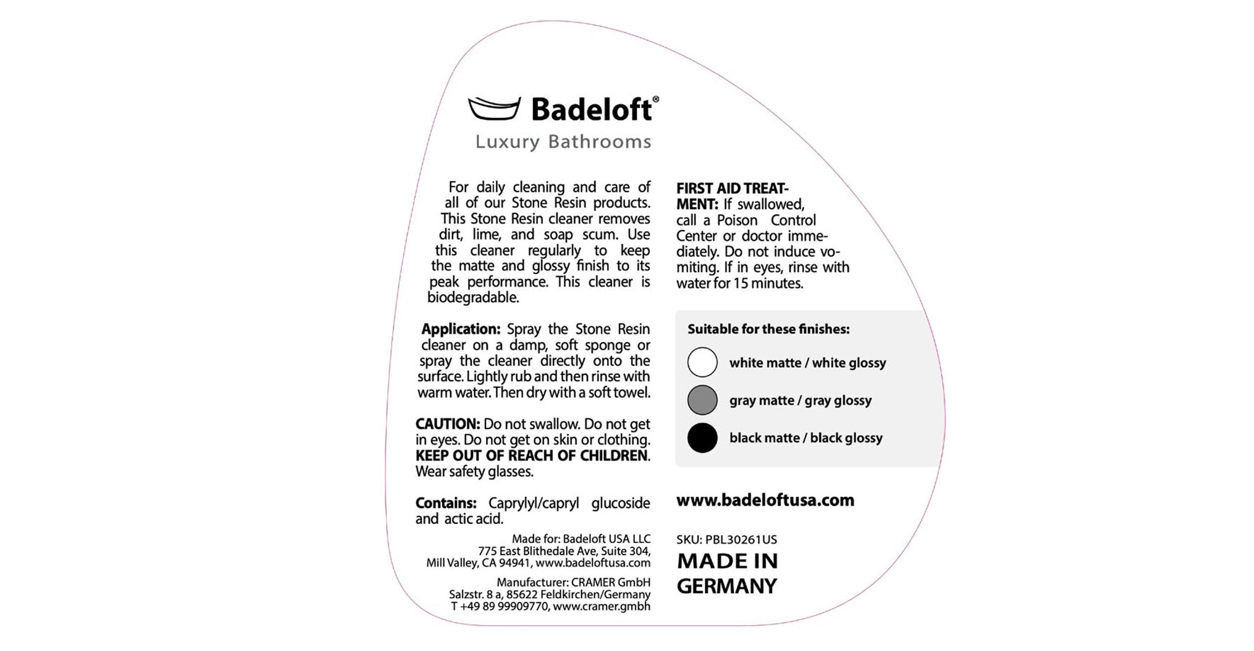 Badeloft Limpiador en Spray para Resina de Piedra CL-01