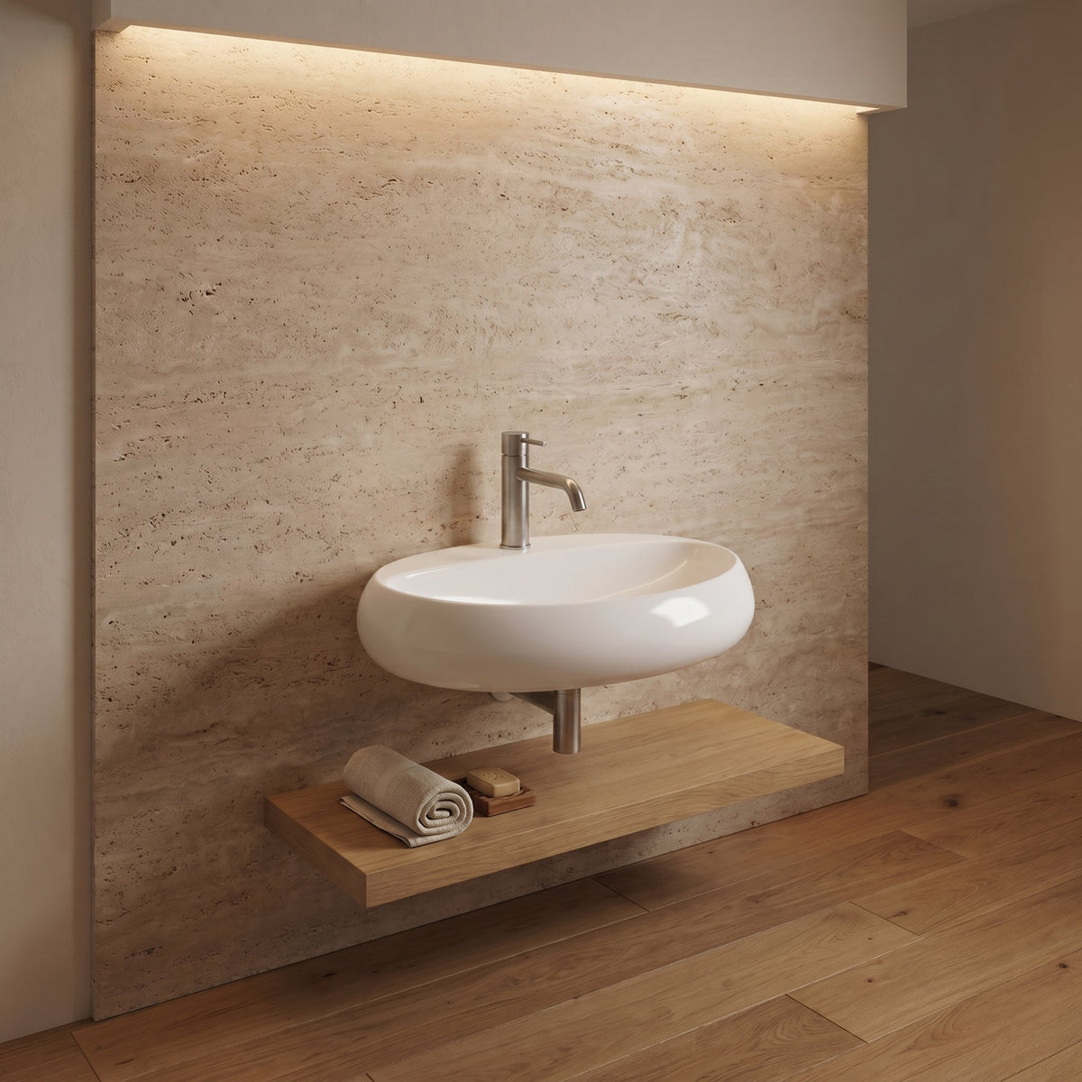 Barclay RAK Cloud 550 — Lavabo de Pared Oval de Cerámica — imagen 1