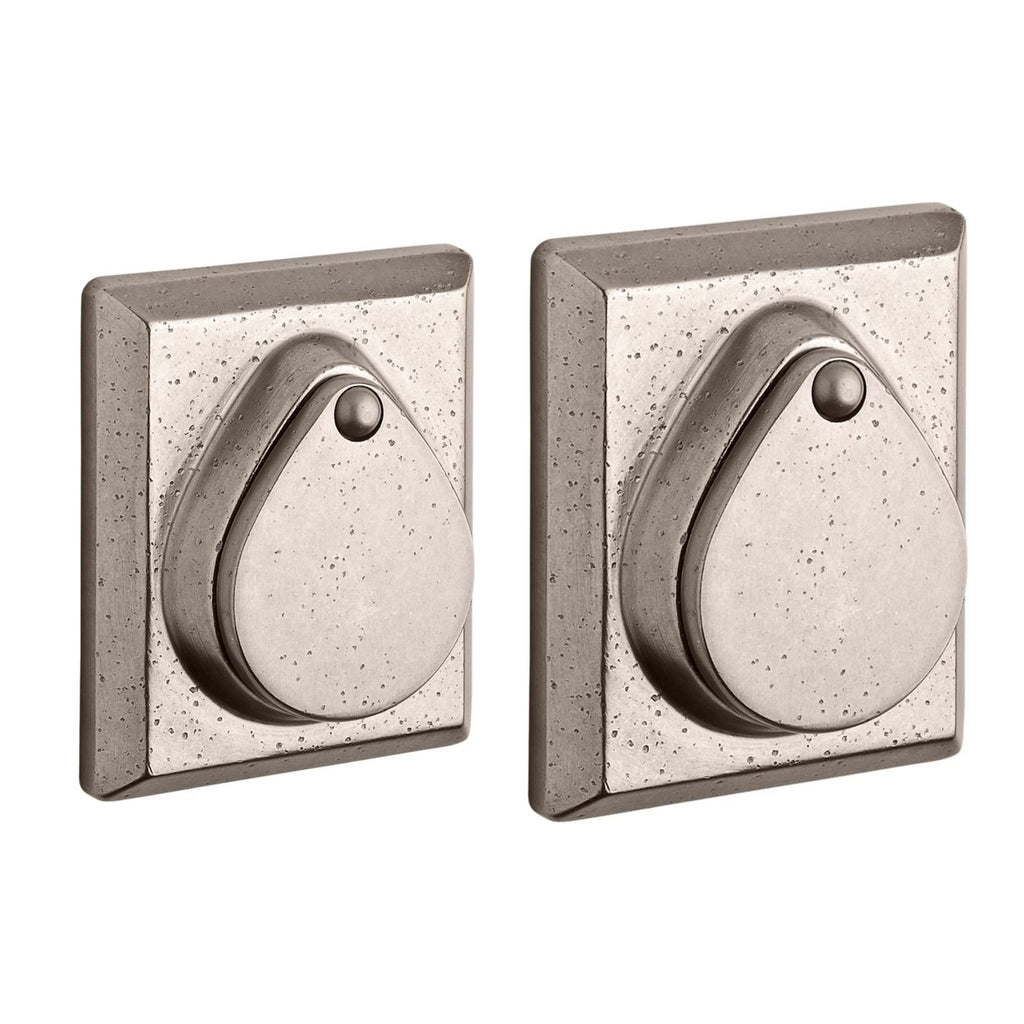 Baldwin Hardware Reserve Cerrojo Rustic Square — Bronce blanco (doble cilindro)