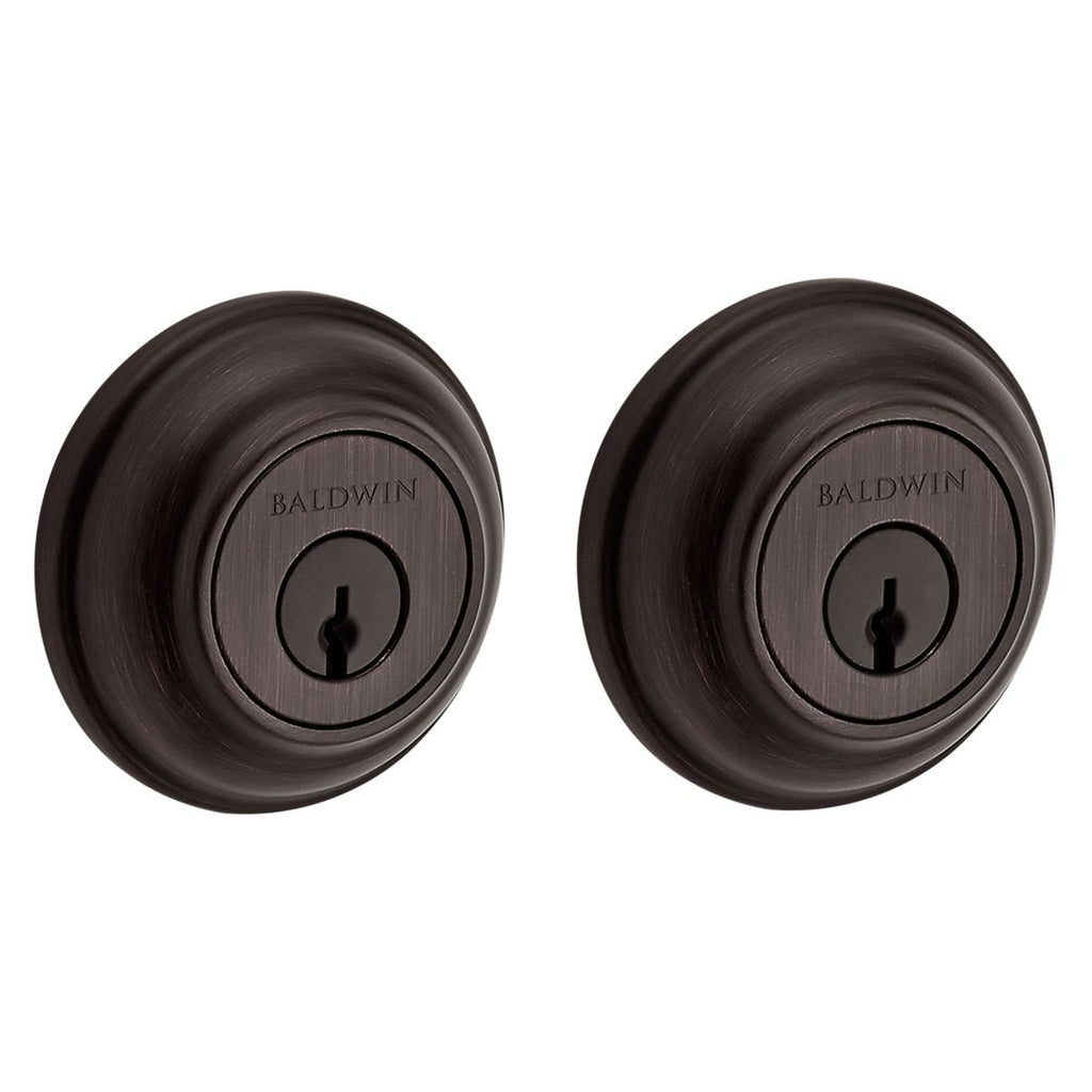 Baldwin Hardware Reserve Cerrojo Traditional Round — Bronce veneciano (doble cilindro)