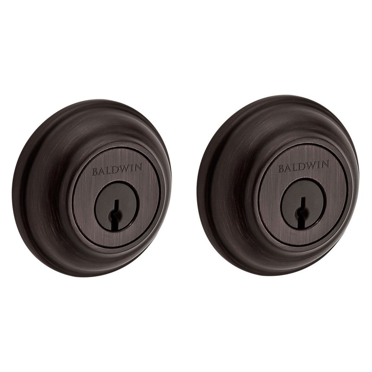 Baldwin Hardware Reserve Cerrojo Traditional Round — Bronce veneciano (doble cilindro)