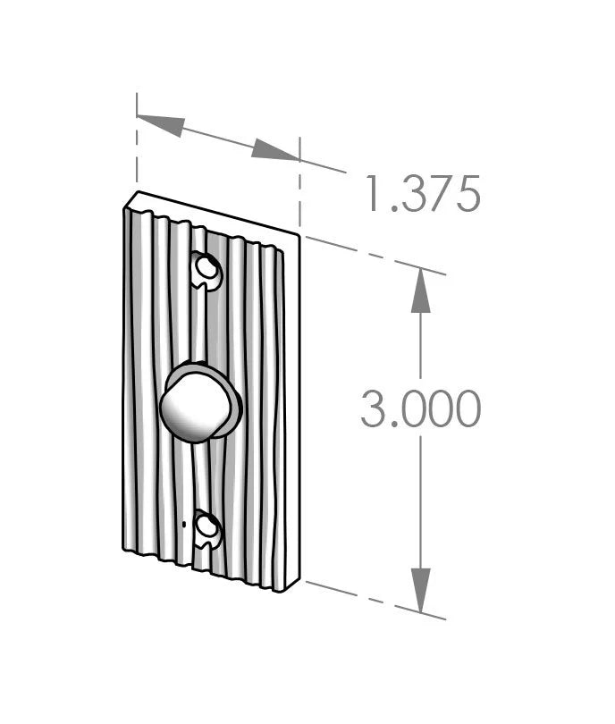 Corduroy Door Bell (DRB-1900) — dibujo de especificaciones y dimensiones