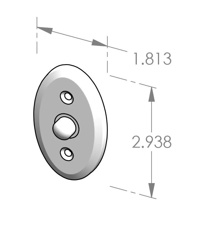 Oval Door Bell (DRB-3) — dibujo de especificaciones y dimensiones
