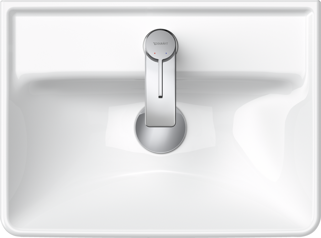 Duravit D-Neo lavabo de Pared Blanco Brillante — vista superior