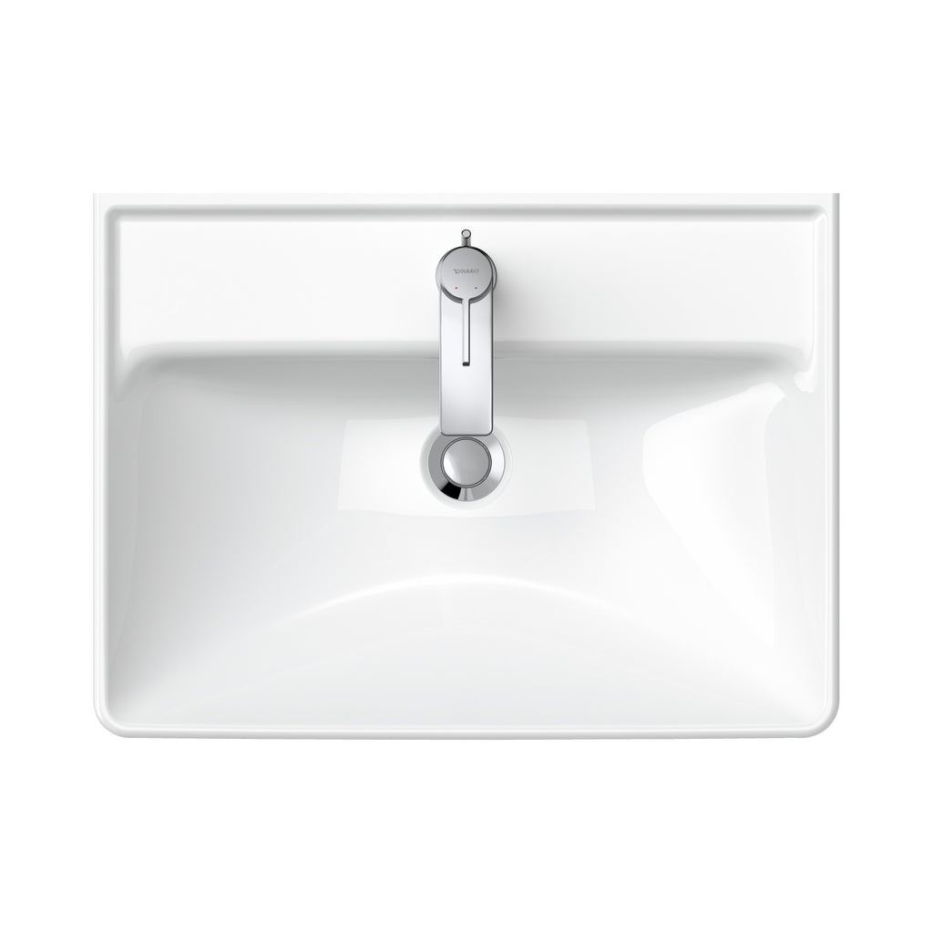 Duravit D-Neo lavabo de Pared Blanco Brillante — vista superior