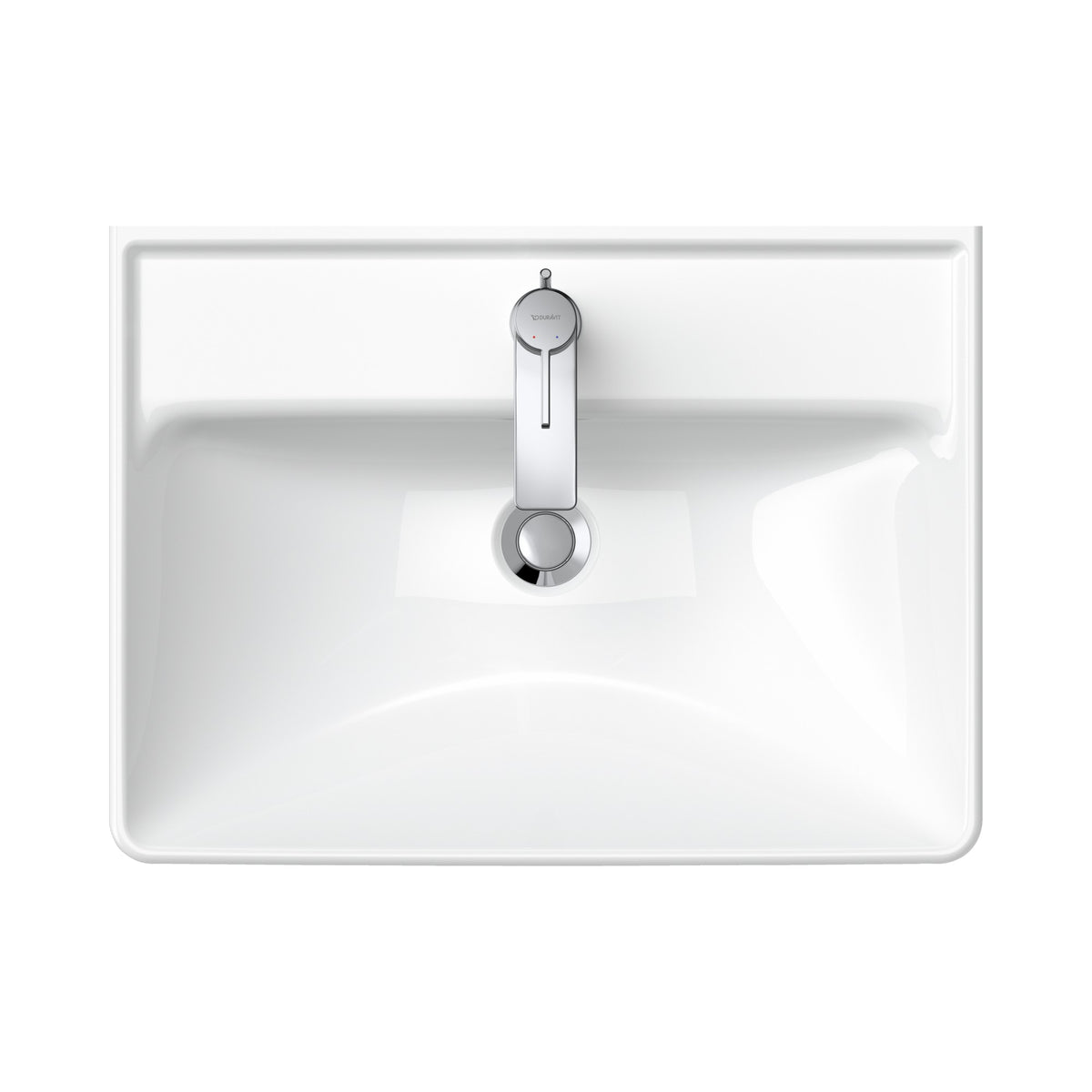 Duravit D-Neo lavabo de Pared Blanco Brillante — vista superior
