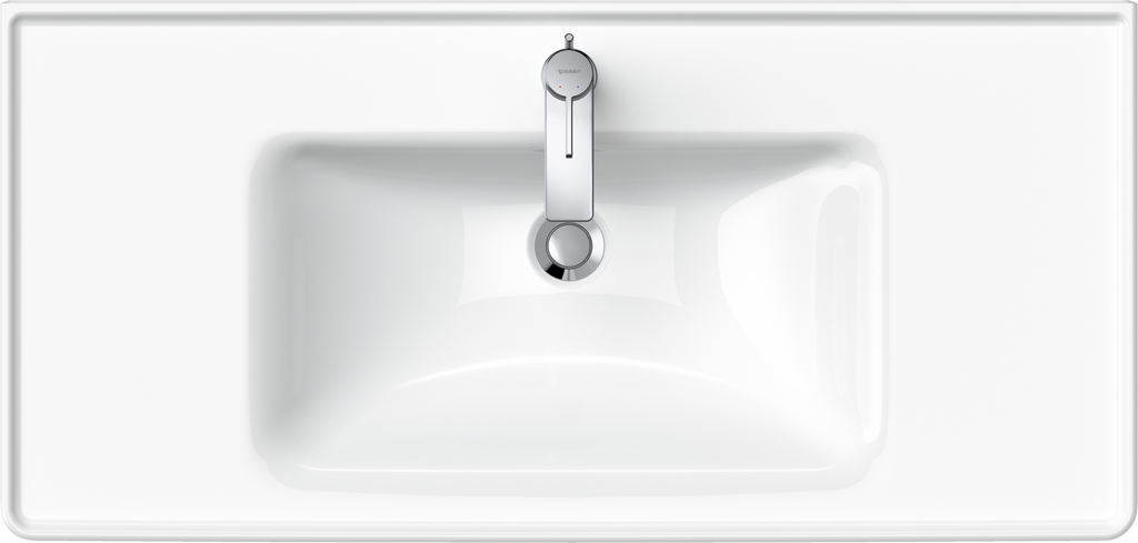 Duravit D-Neo lavabo de Pared Blanco Brillante — vista superior
