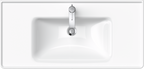 Duravit D-Neo lavabo de Pared Blanco Brillante — vista superior