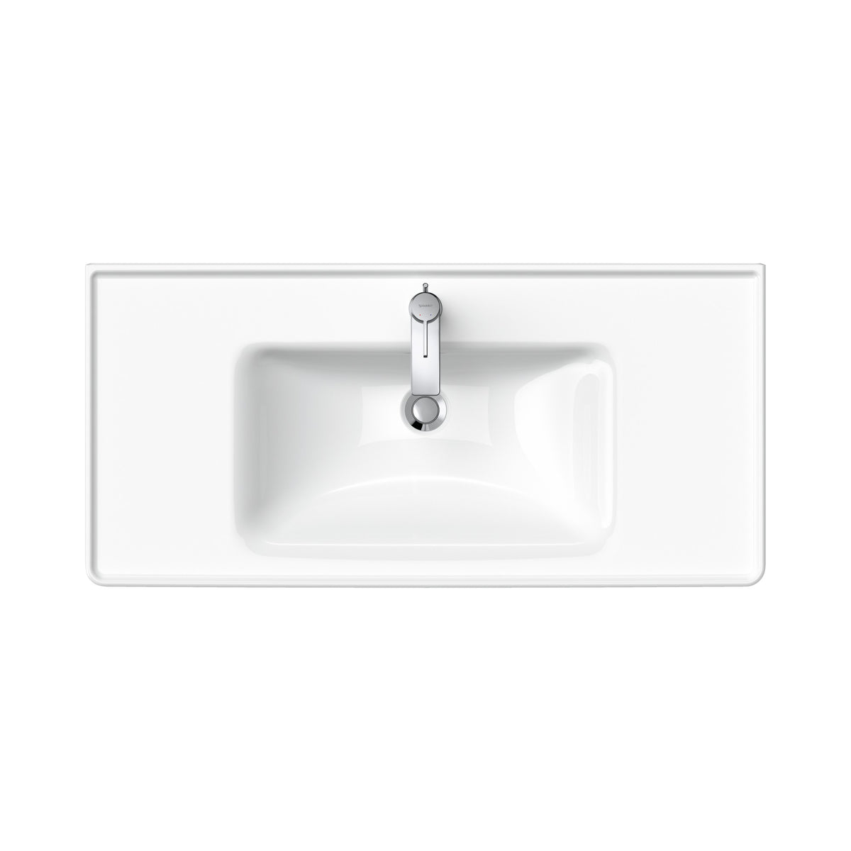 Duravit D-Neo lavabo de Pared Blanco Brillante — vista superior