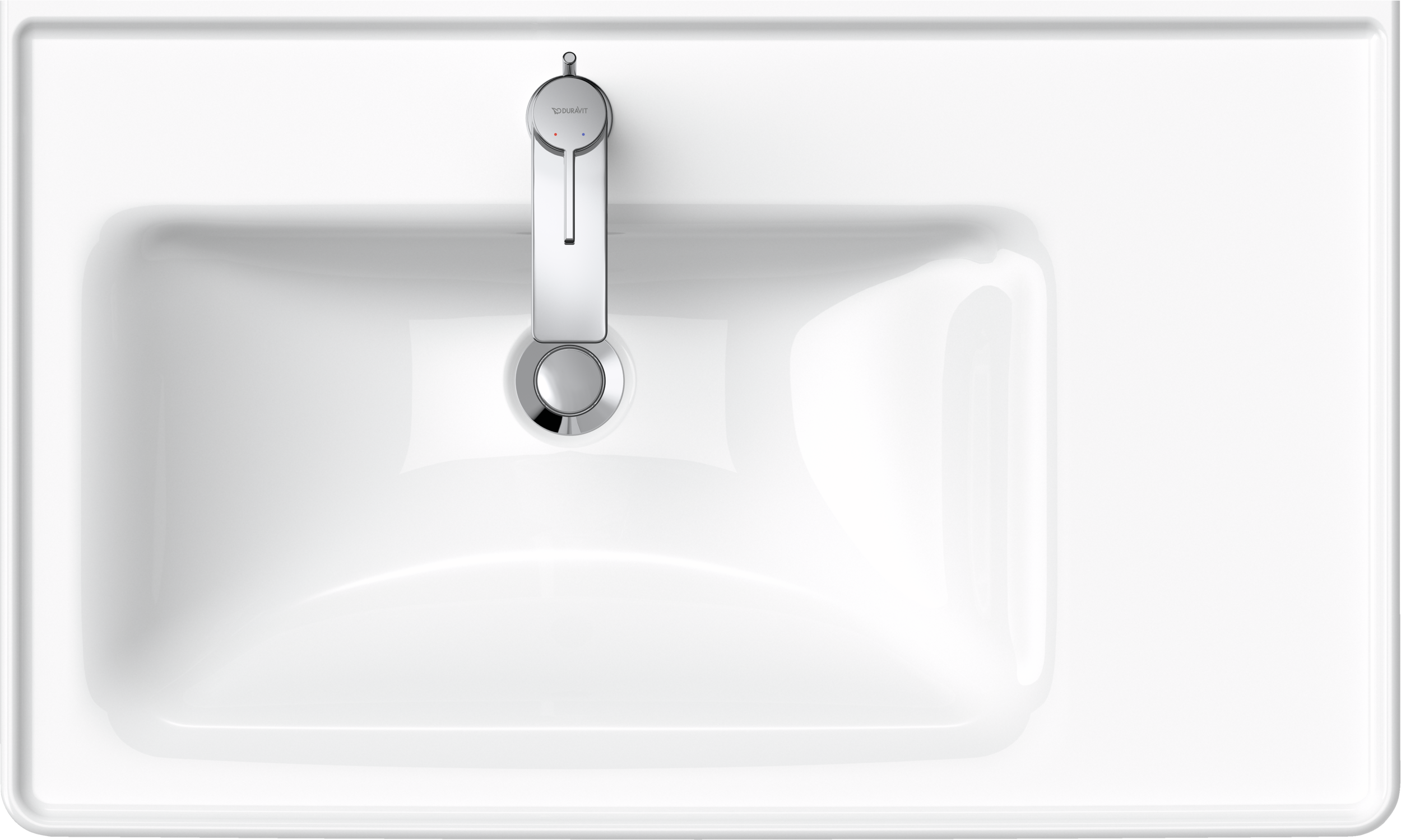 Duravit D-Neo lavabo de Pared Blanco Brillante — vista superior