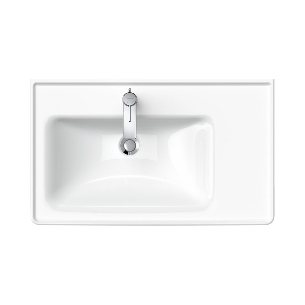 Duravit D-Neo lavabo de Pared Blanco Brillante — vista superior