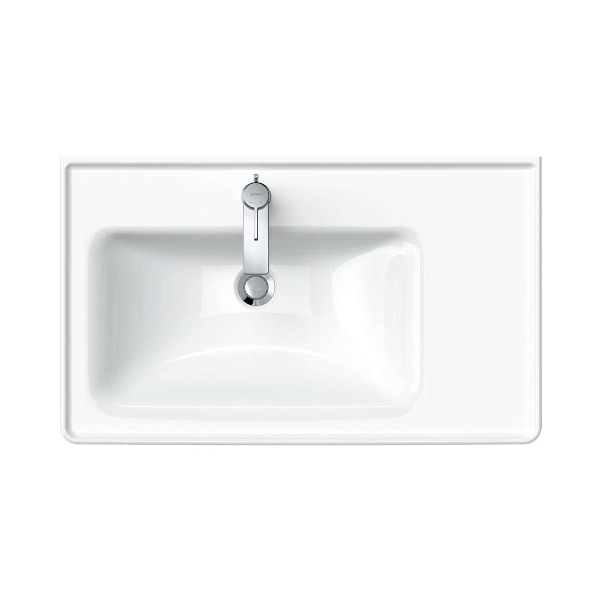 Duravit D-Neo lavabo de Pared Blanco Brillante — vista superior