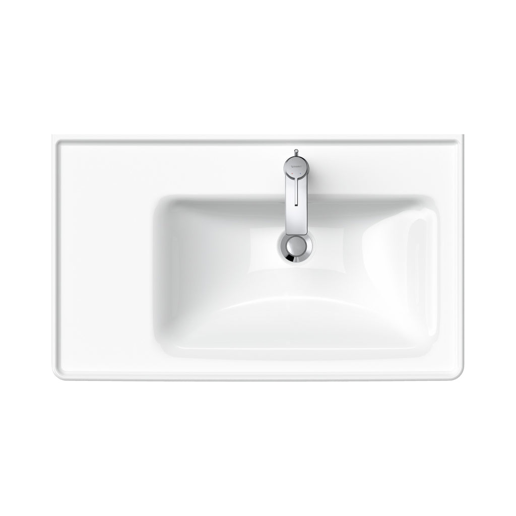 Duravit D-Neo lavabo de Pared Blanco Brillante — vista superior