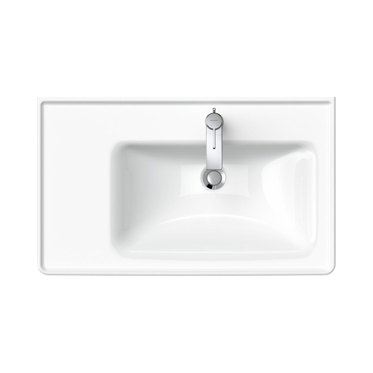 Duravit D-Neo lavabo de Pared Blanco Brillante — vista superior