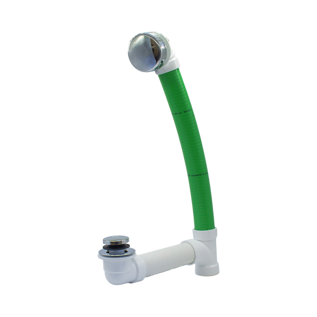 Duravit Desagüe con Rebosadero para Tina Push-Open (Toe-Tap) PVC — Cromo Pulido