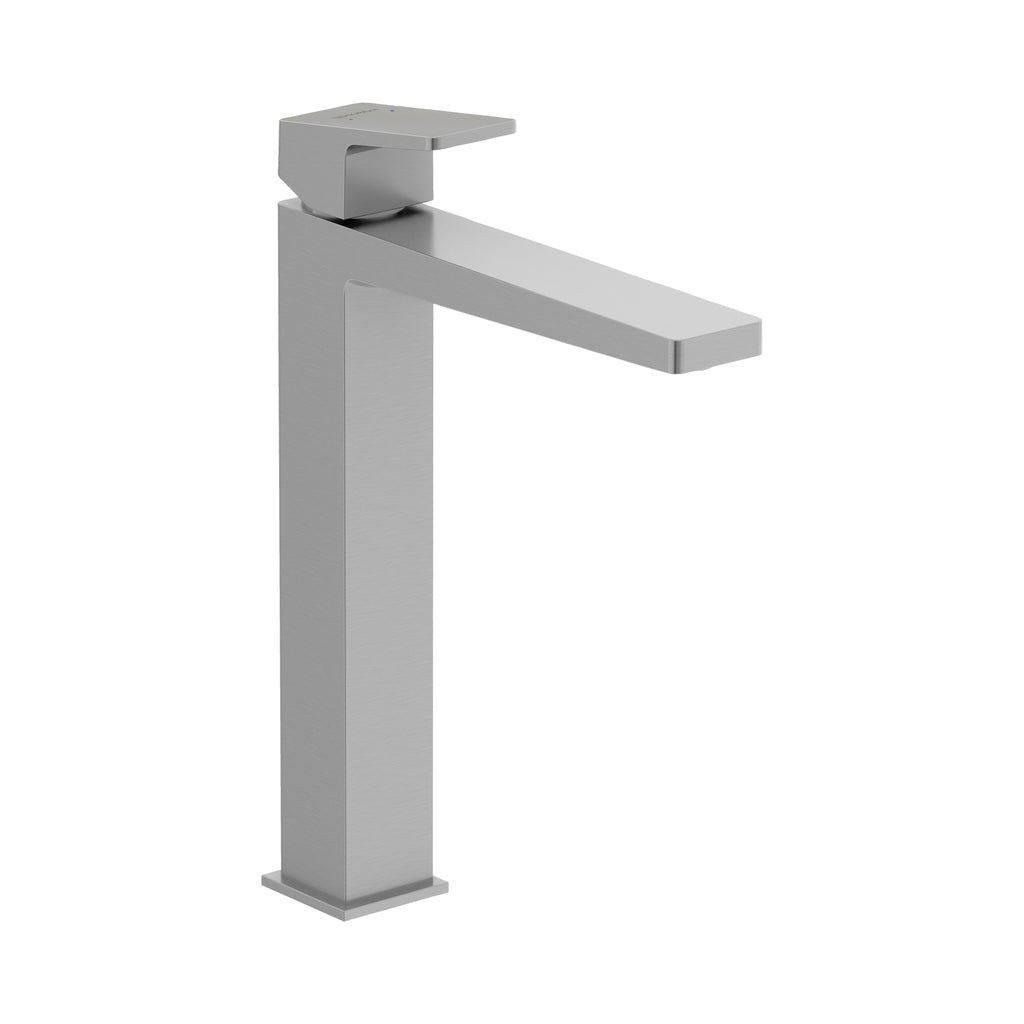 Duravit DuraSquare Llave de Lavabo Alta de Un Orificio 11 5/8" — Níquel Cepillado