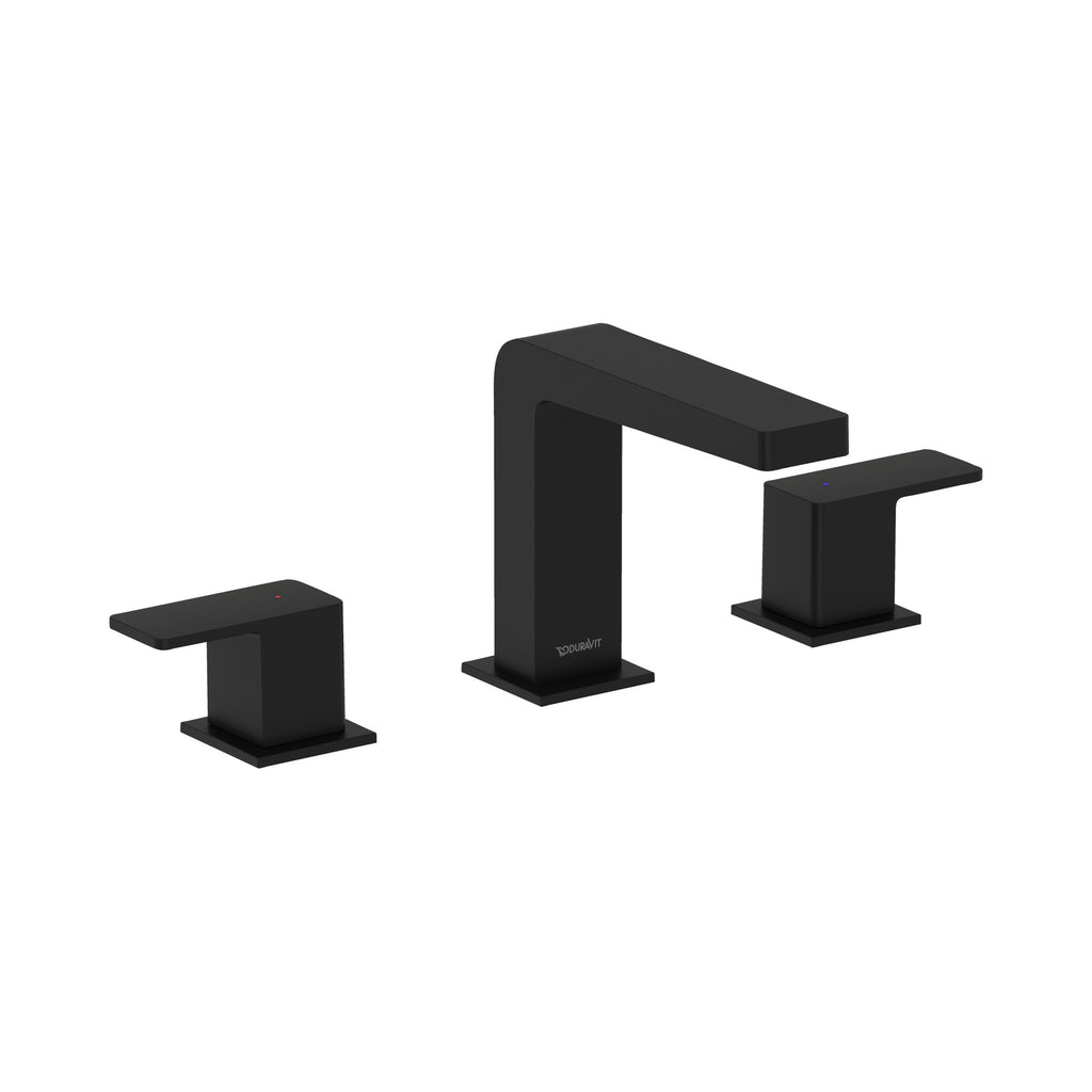 Duravit DuraSquare Llave de Lavabo Widespread de Dos Manijas 5 1/8" — Negro Mate