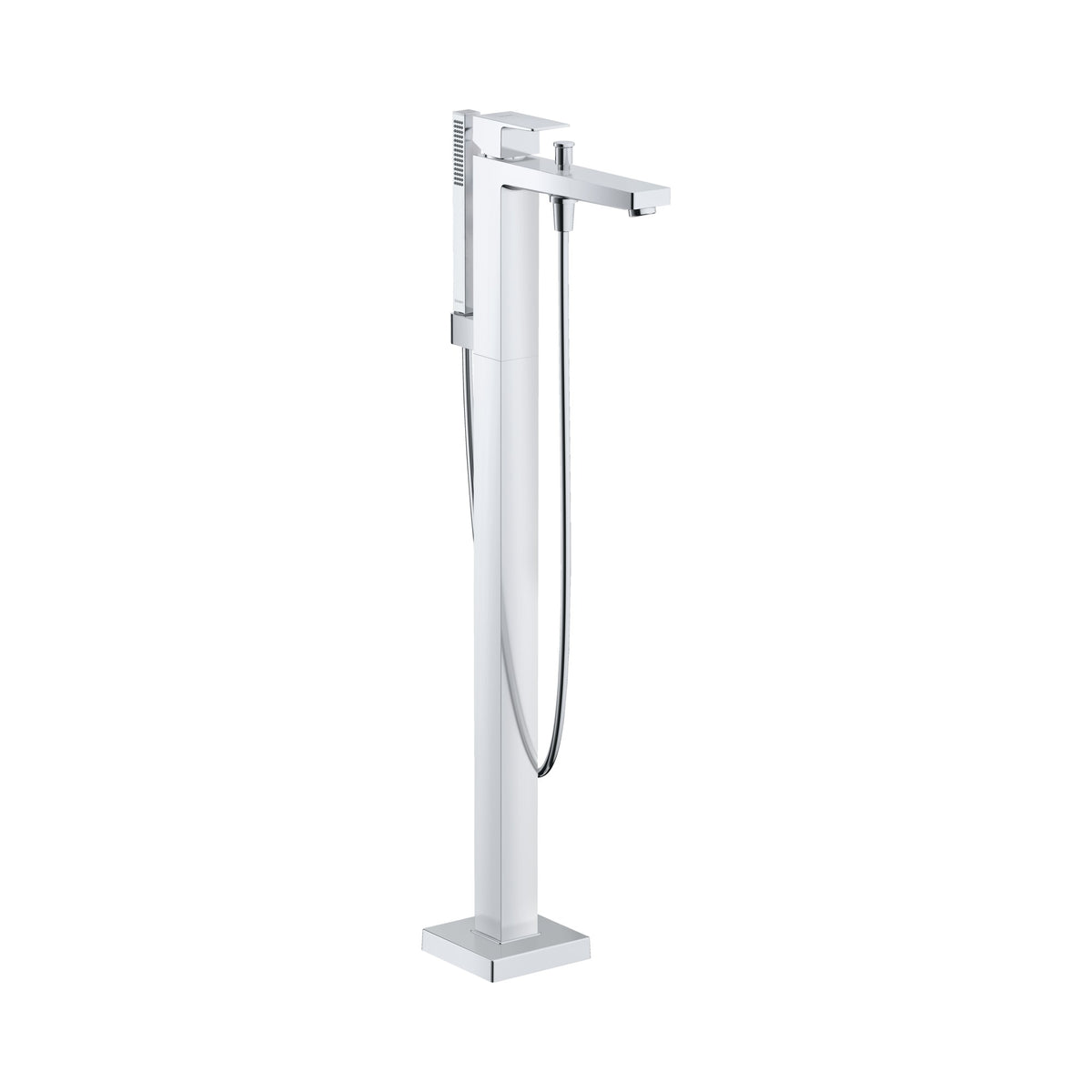 Duravit DuraSquare Llenador de Tina de Piso con Regadera de Mano — Cromo Pulido