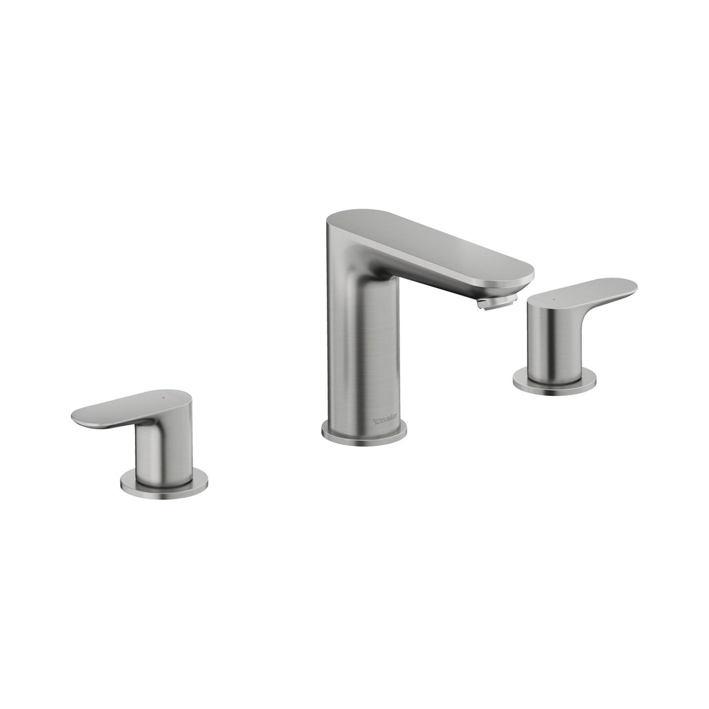Duravit No.1 Llave de Lavabo Widespread de Dos Manijas 5 1/8" — Níquel Cepillado