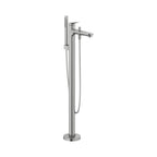 Duravit No.1 Llenador de Tina de Piso con Regadera de Mano — Níquel Cepillado