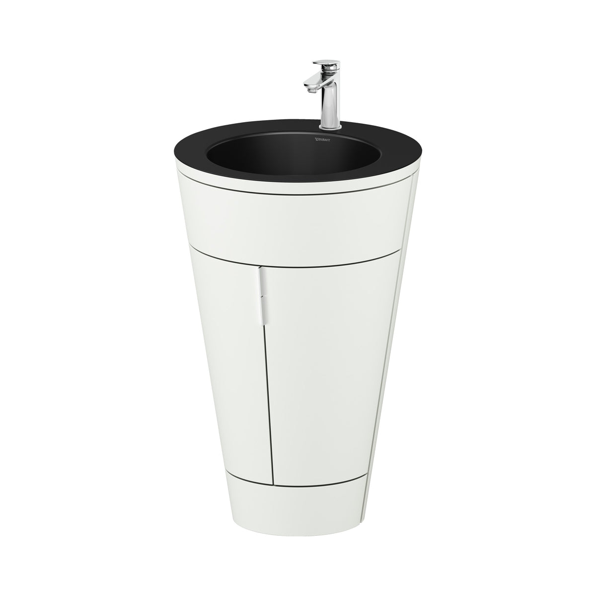 Duravit Starck 1 Mueble con Lavabo 56 cm de Piso — 2 Puertas — Lavabo Negro Mate