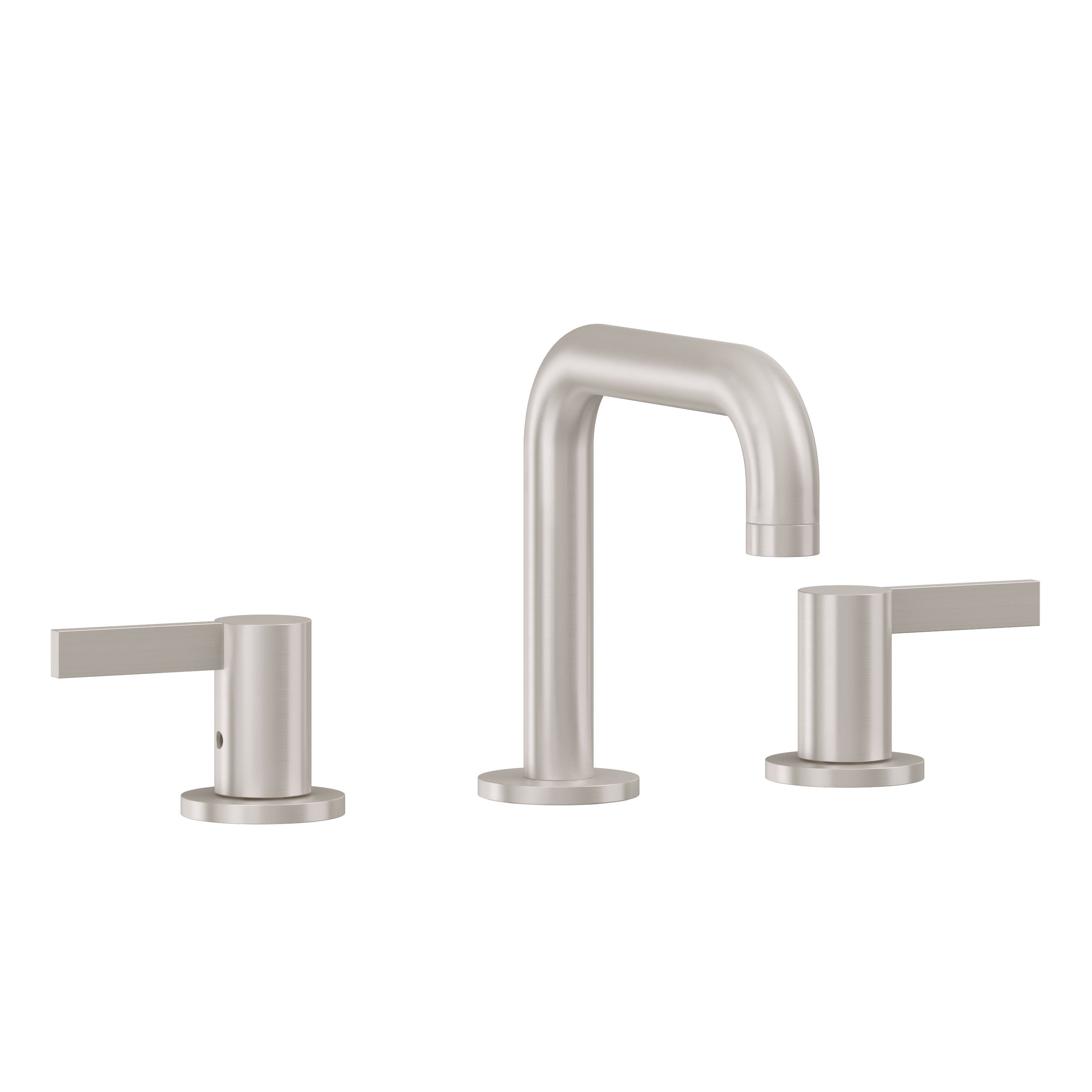 California Faucets Bel Canto 8" Llave de Lavabo de 3 Orificios para Cubierta, con Dos Manerales - Níquel Satinado