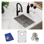 Elkay Tarja Crosstown® Calibre 18 Acero Inoxidable 13-1/2" x 18-1/2" x 9" de Un Tazón Bajo Cubierta Bar (Kit) — ambiente de cocina