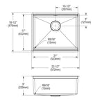 Elkay Tarja Crosstown® Calibre 18 Workstation Acero Inoxidable 22-1/2" x 18-1/2" x 8-3/4" de Un Tazón Bajo Cubierta (Kit) — vista de producto