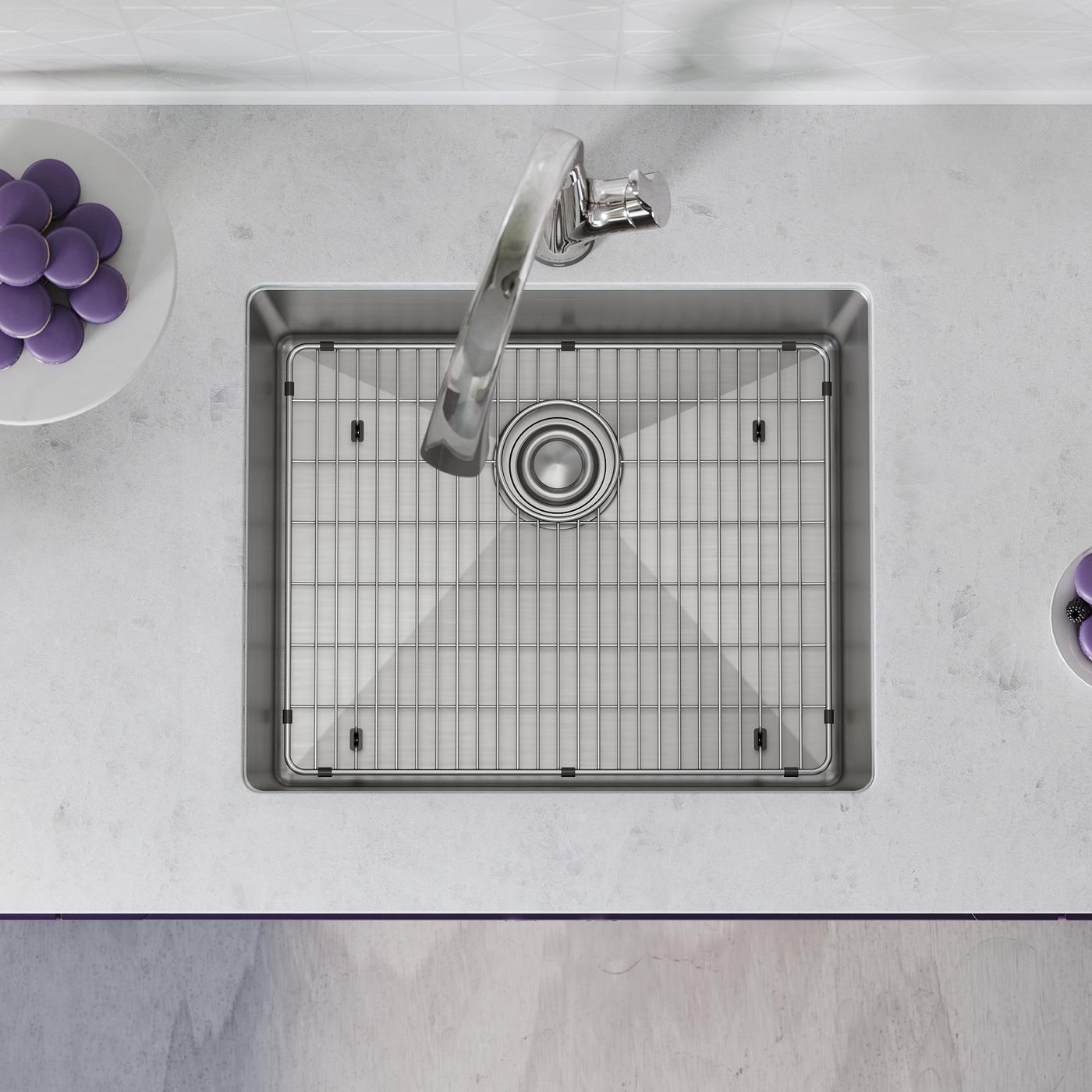 Elkay Tarja Crosstown® Calibre 18 Acero Inoxidable 22-1/2" x 18-1/2" x 9" de Un Tazón Bajo Cubierta (Kit con Llave Filtrada) — ambiente de cocina