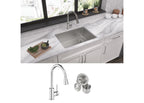 Elkay Tarja Crosstown® Calibre 18 Acero Inoxidable 25-1/2" x 18-1/2" x 9" de Un Tazón Bajo Cubierta (Kit con Llave y Drenaje) — ambiente de cocina
