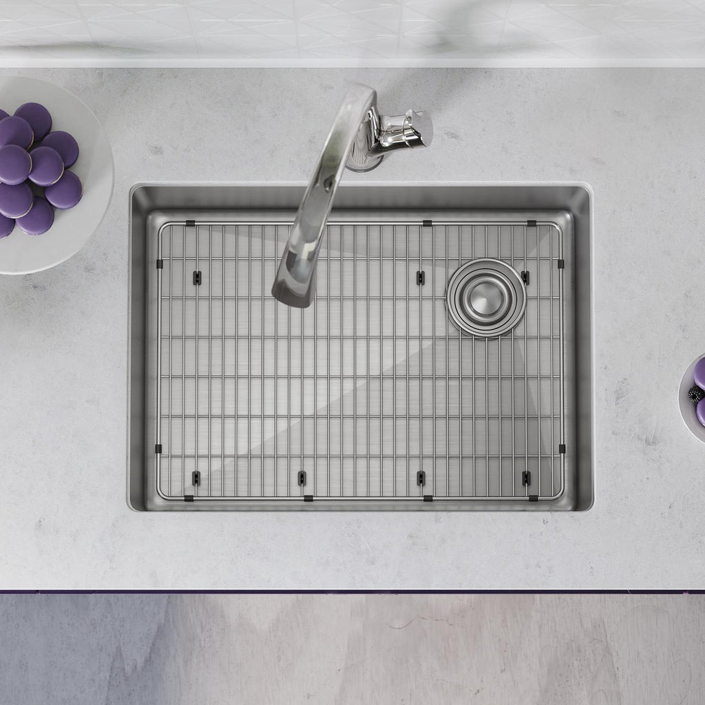 Elkay Tarja Crosstown® Calibre 18 Acero Inoxidable 25-1/2" x 18-1/2" x 9" de Un Tazón Bajo Cubierta (Kit con Llave Filtrada) — ambiente de cocina