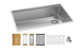 Elkay Tarja Crosstown® Calibre 18 Workstation Acero Inoxidable 31-1/2" x 18-1/2" x 9" de Un Tazón Bajo Cubierta (Kit) — vista de producto