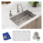 Elkay Tarja Crosstown® Calibre 18 Acero Inoxidable 31-1/2" x 18-1/2" x 9" de Un Tazón Bajo Cubierta (Kit) — ambiente de cocina