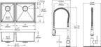 Elkay Tarja Crosstown® Calibre 18 Acero Inoxidable 31-1/2" x 18-1/2" x 9" 40/60 de Dos Tazones Bajo Cubierta (Kit con Llave Rejilla de Fondo y Drenaje) — vista de producto