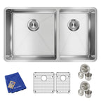 Elkay Tarja Crosstown® Calibre 18 Acero Inoxidable 31-1/2" x 18-1/2" x 9" 60/40 de Dos Tazones Bajo Cubierta (Kit) — vista de producto