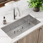 Elkay Tarja Crosstown® Calibre 18 Acero Inoxidable 36-1/2" x 18-1/2" x 9" de Un Tazón Bajo Cubierta (Kit) — ambiente de cocina