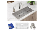 Elkay Tarja Crosstown® Calibre 18 Acero Inoxidable 36-1/2" x 18-1/2" x 9" de Un Tazón Bajo Cubierta (Kit) — ambiente de cocina