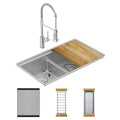 Elkay Tarja Crosstown® Calibre 18 Workstation Acero Inoxidable 31-1/2" x 18-1/2" x 9" de Dos Tazones Iguales Bajo Cubierta (Kit con Llave) con Aqua Divide — vista de producto