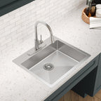 Elkay Tarja Crosstown® Calibre 18 Acero Inoxidable 25" x 22" x 6" de Un Tazón ADA de Doble Montaje — ambiente de cocina