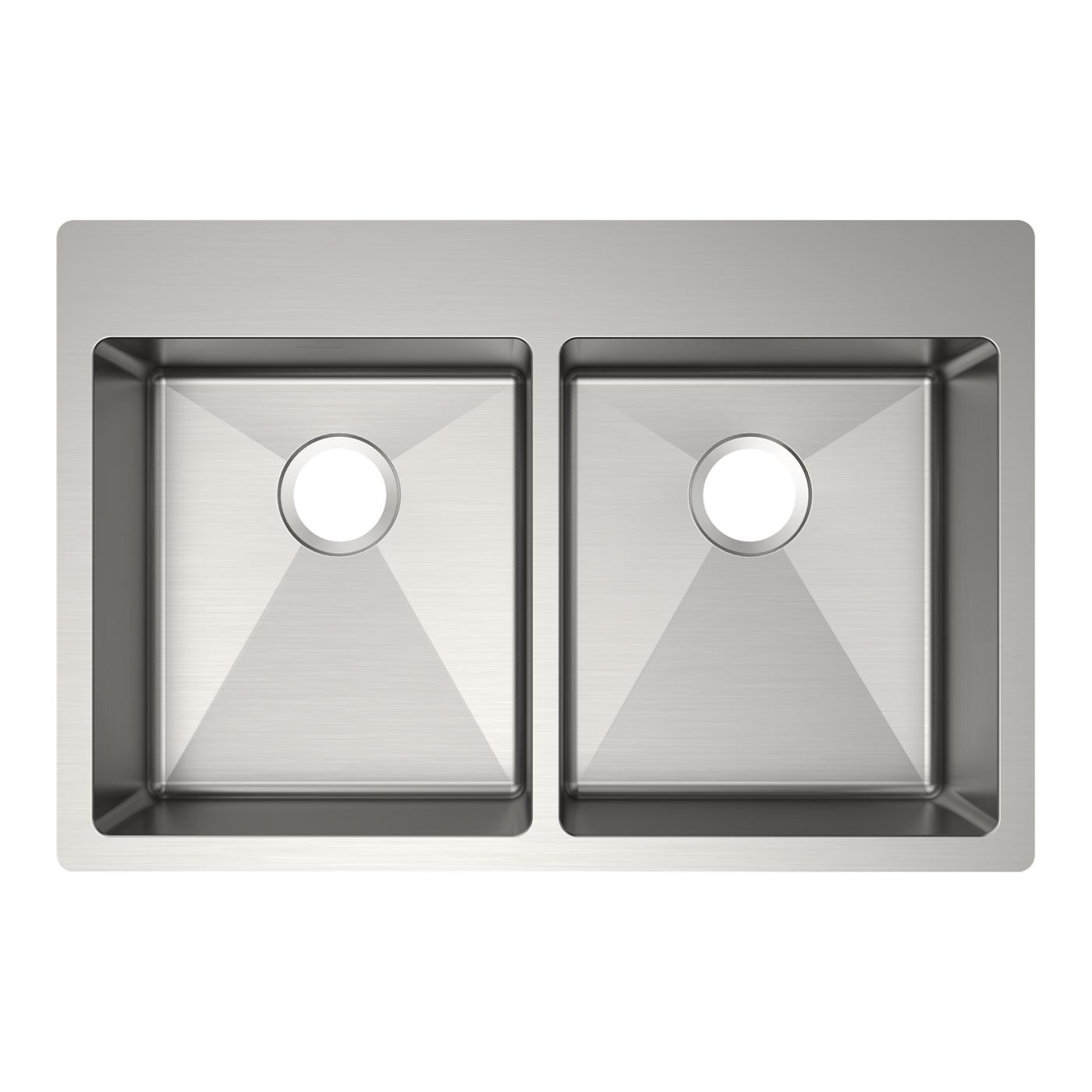 Elkay Tarja Crosstown® Calibre 18 Acero Inoxidable 33" x 22" x 6" de Dos Tazones Iguales ADA de Doble Montaje — vista de producto