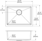 Elkay Tarja Crosstown® Calibre 16 Acero Inoxidable 23-1/2" x 18-1/4" x 8" de Un Tazón Bajo Cubierta (Kit) — vista de producto